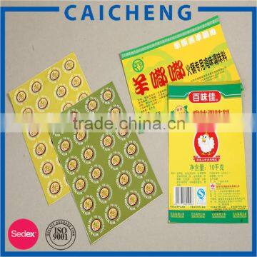 Food washable adhesive labels