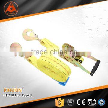 Ningbo manufacturer metal snap hook ratchet cargo lashing ratchet strap tensioner lashing belt