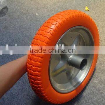 Colorful lawn pattern flat free tire for garden carts