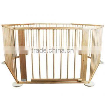 European Standard 6sides Folding Natural Color Wooden Baby Playpen photo-2