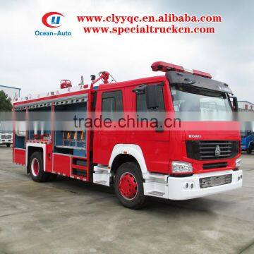 SINOTRUK HOWO 5000liter Water Tank 1000liter Foam Tank Fire Truck for Sale photo-2