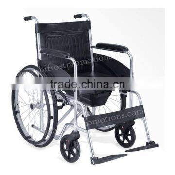 Manual Folding Commode Wheelchair With Toilet