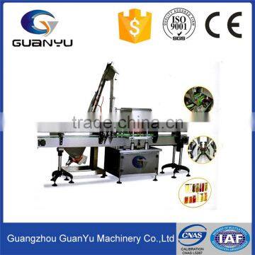 full automatic glass jar bottle cap feeding and capping machine