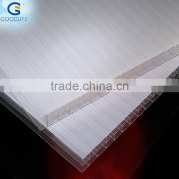 Water Proof Impact resistance four wall rectangular structure polycarbonate hollow sheet for roofing manufacturer