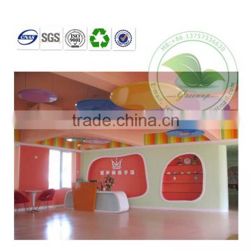 Metal Surface PVC Stretch Ceiling Film For Childhood Center Colored Ceiling