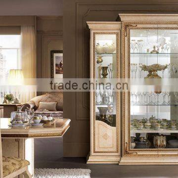 European Palace Home Two Door Display Cabinet/Wine Cabinet/Gold Color Dining Room Sets(MOQ=1 SET)