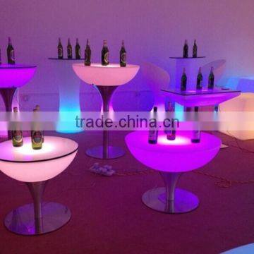 LED Modern Halfmoon Tea Table/ Hot Sell LED Rechargeable Halfmoon Coffee Table/LED Outdoor Lawn Halfmoon Cocktail Table photo-2