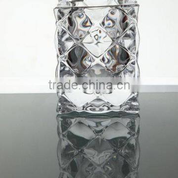 Glass candle holder square shape crystal candle holders