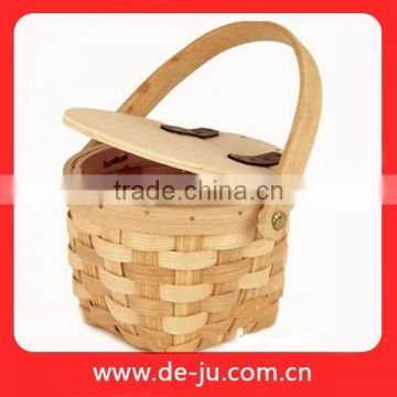 Professional Cheap Rectangular Bread Bamboo Picnic Basket