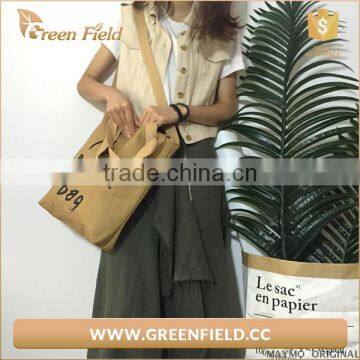2017 Green Field Recycle Washable Kraft Paper Tote Shopping Bag photo-3