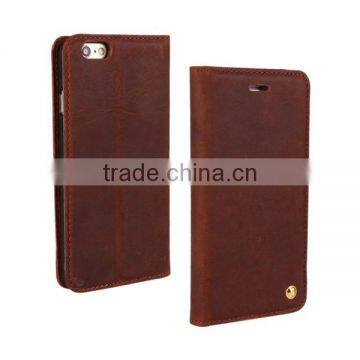 Luxury Retro Genuine Cow Leather Wallet Mobile Phone Case With Card Slot For IPhone 6 6Plus photo-2