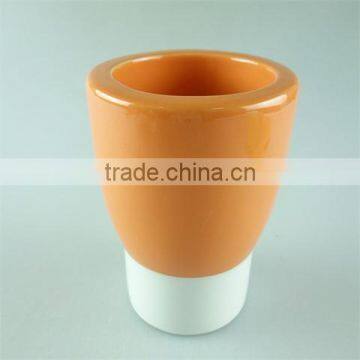 Orange Ceramic Bathroom 3 Set With Lotion Dispenser, Toilet Brush Holder, Tumbler Accessory photo-3