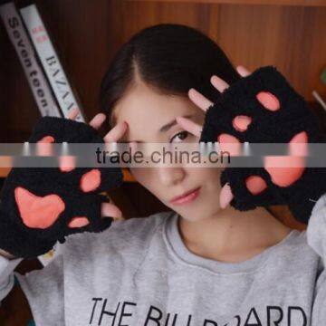 Winter warm animal plush gloves cute