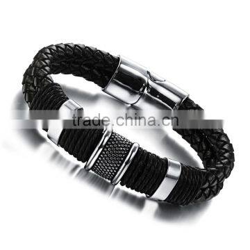 Handmade Genuine Leather Weaved Double Layer Men's Bracelets Casual/Sporty Bicycle Motorcycle Delicate Cool Men Jewelry