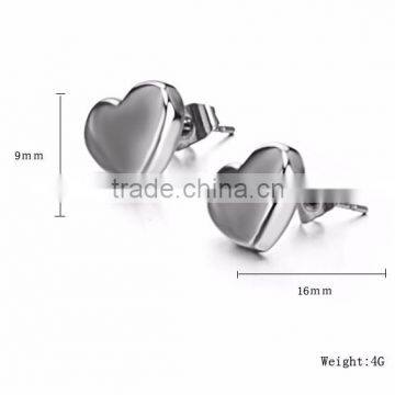 9*16 mm Heart Shape Stainless Steel Earring Blanks photo-3
