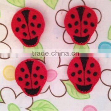 Hot sell Adorable Embroidered Felt Ladybug applique made in China