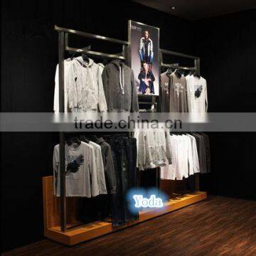 Wall Mount Clothing Display Shelf for Men's Garment Store