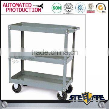 Mobile Counter Height Library Book Cart Steel Trolley Library Shelf Furniture Cart Sale photo-4