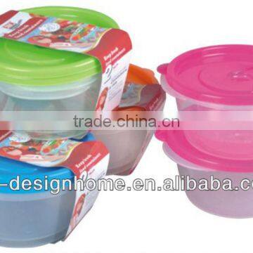 FUCHSIA, TURQUOISE, LIME GREEN, ORANGE 1.5L ROUND PP PLASTIC FOOD CONTAINER