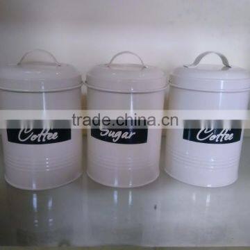 Metal Cylinder Bread Bin Canister Set of 5 photo-2
