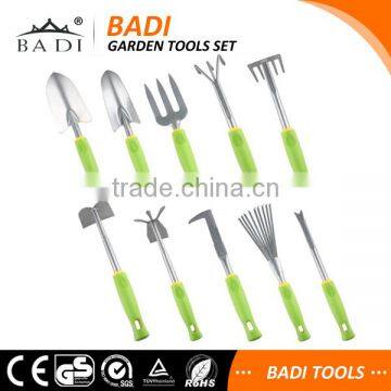 10pcs ABS handle hand garden tool set with good cheap price for adult and kids