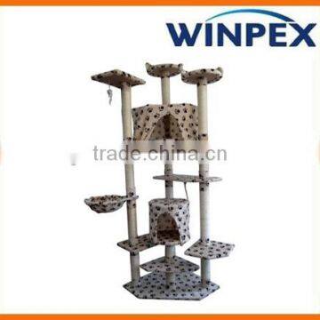 Cat furniture, Indoor wooden cat tree house