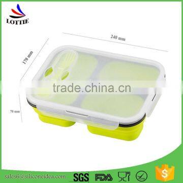 FDA grade Silicone Lunch box Food in the refrigerator crisper