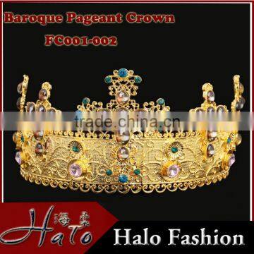 FC001-001Fashion Baroque Style Headband Wedding Pageant Crown Beauty Queen Crystal Crown
