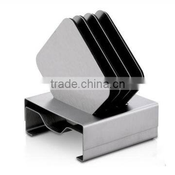 Stainless Steel Coaster 10cm Round Placemats Heat Insulation Coffee Pads Cup Mats With a Holder