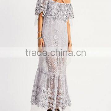 Romantic Off The Shoulder Lace Weddings Bridesmaid Dresses Sexy Nighty Maxi Long Ladies Party Dress 2016 HSD5658 photo-2
