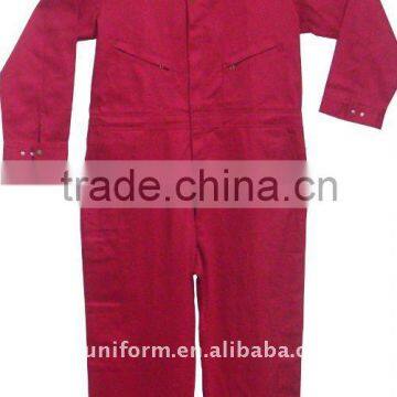 red flame resistant work overall