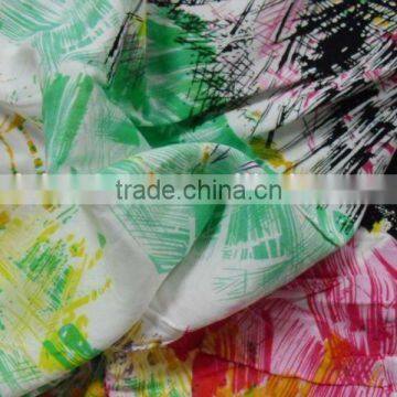 hot sales colourful fresh viscose/rayon woven fabric various printed for ladies dress, 100% spun rayon printed fabric