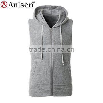 oem factory wholesale fleece men hooded vest