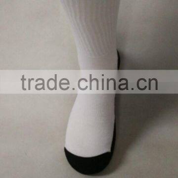 White Blank Polyester Socks With Black Bottom for Sublimation photo-4