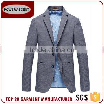 Wholesale Latest Design Royal Mens Fashion 2 Button Blue Suit Jacket Blazer With Sleeve Cuff photo-2