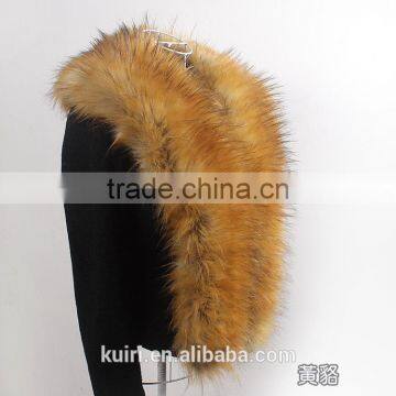 Long Women Fur Collar Fake Fox Fur Raccoon Fur Faux Coat Decor Luxurious Scarf Winter Multi photo-3