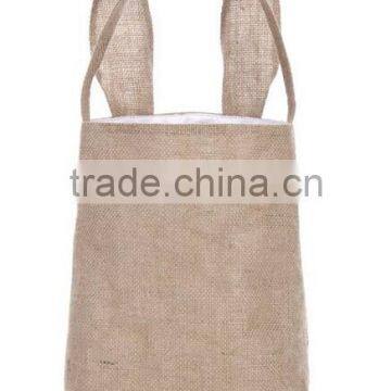 Hot Sale New Design Easter Burlap Bunny Basket Easter Bucket Easter Basket Easter Bag Spring Picnic Basket photo-2