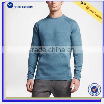 Custom sportswear modern neck kangaroo pocket fleece sweatshirt men