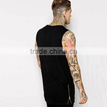 OEM Summer Wholesale Black Polyester Fashion Athletic Men Tank Top, Fitness Tank Top photo-2