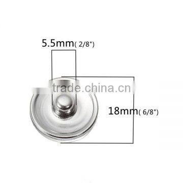 18mm Glass Fit Snap Button Bracelets Round Silver Tone At Random Girl Pattern photo-2