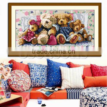 Custom Cute Discount Rectangle Bear Diy Teddy Bear Cross Stitch 3D Sewing Stitch Kit