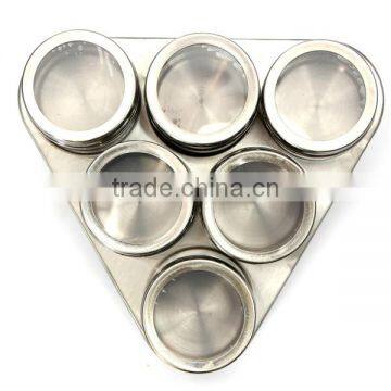 High Quality Useful 6pcs/Set Spice Stainless Steel Magnetic Cruet Condiments Spice Rack Pots Set For Spice photo-4