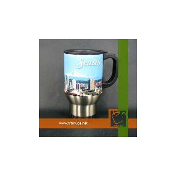 14oz sublimation coated stainless steel travel mug