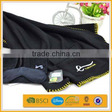 small embroidery logo fire retardant anti-pilling economic class airline blanket