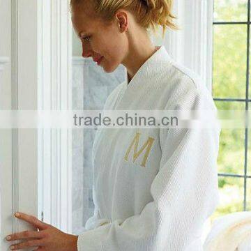 Hotel cotton pique bathrobe