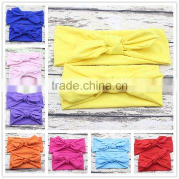 New Fashion Mom and me Headband Turban Headband Pair Set Top Knotted Headband Set Baby and Mommy Cotton Headwrap Set photo-2