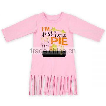 Wholesale fall children kids PIE tee shirts tassels teen girl t shirt M6081704