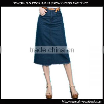 Custom Casual Wear Denim Long Skirts for Women,Latest Women Pure Color Fashion Denim Long Skirts