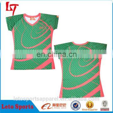 Custom sublimation female women running coolmax hiking jogging t-shirt