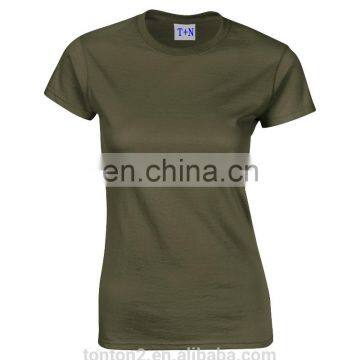 Fashion 100 Cotton Custom Design Army Green t Shirt Women Clothing